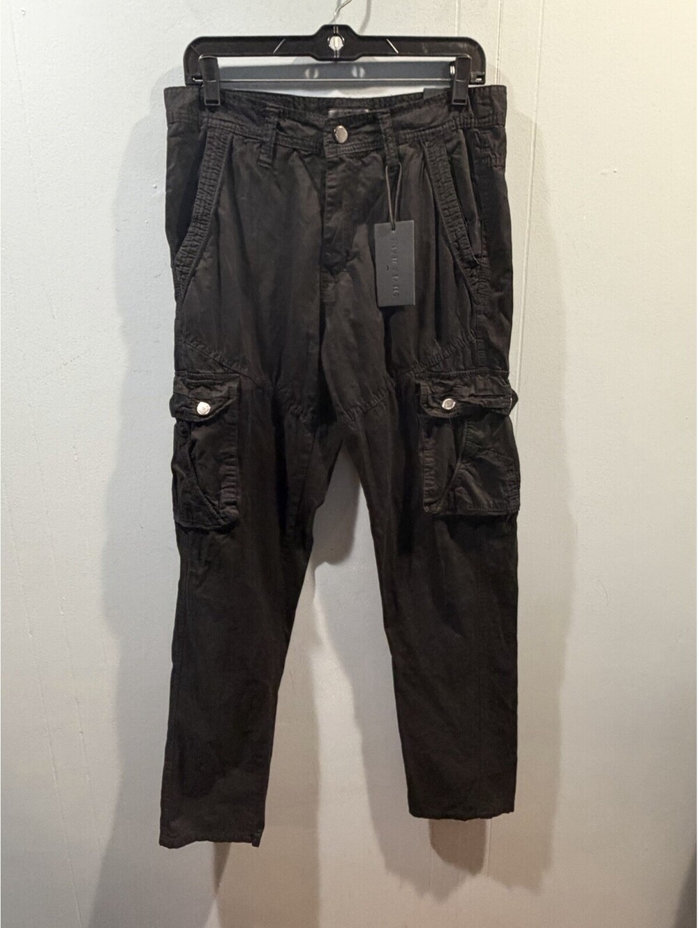 New Mens Steves Jeans Cargo Pant Size 32x30 Black